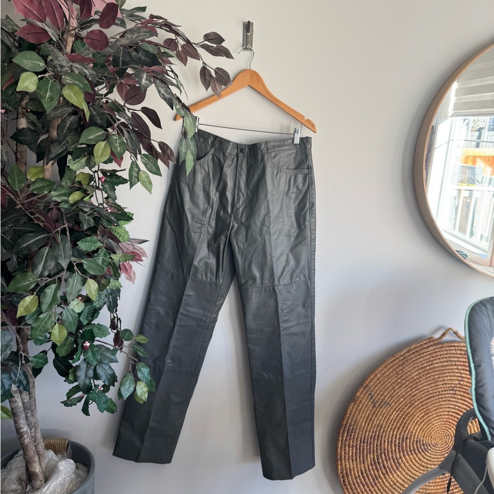 Vintage leather made in Canada 12 gray Leather Pants